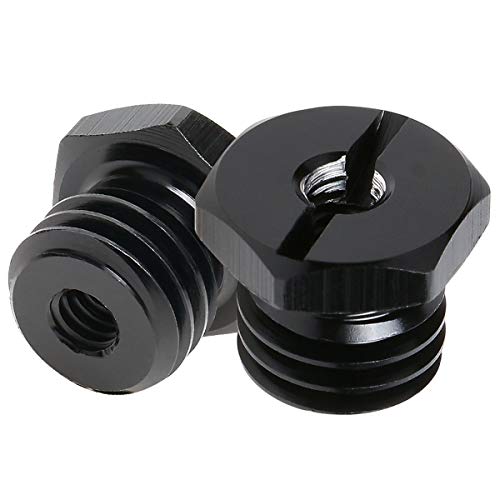 Huepar メネジ1/4"-20 変換 オネジ5/8"-11 ネジ径変換アダプター 固定ネジアダプター 三脚 レーザー 墨出し器 水準器アダプター 適用 変換アダプタ― アルミ合金製 三脚・一脚用ネジ【1/4"-20→5/8"-11】2個入り