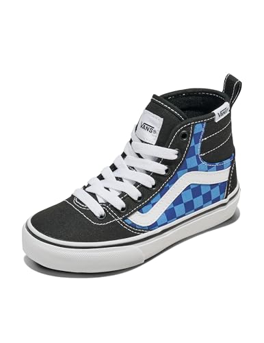 Vans Little Kids' Ashwood Hi Decon Shoe - High Top Fashion Sneakers, Boy & Girl. Tonal Check True Navy. 1