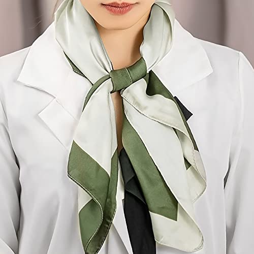 Fashion Silk Scarves Women Stripe Color Block Geometric Large Square Scarf 90x90 Commuting Style Neck Scarf Bandana2