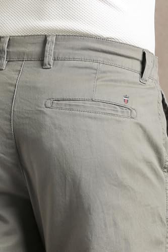 Image of Louis Philippe Men's Slim Fit Slant Pocket Made of Stretch Fabric Solid Casual Trouser