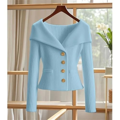 Women Button Down Cardigan Sweater Long Sleeve Casual Coat Fashion Warm Knitted Sweater Jacket2