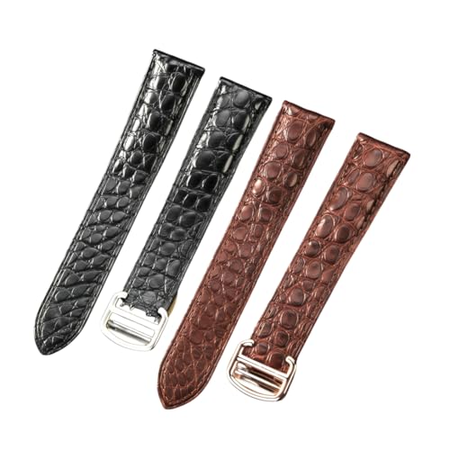 Bracelet montre acier inoxydable et cuir véritable avec boucle déployante