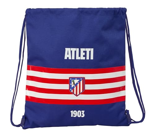 Safta ATLÉTICO DE MADRID - Mochila Saco Plano Grande, Mochila, Ideal para Niños de Diferentes Edades, Cómoda y Versátil, Calidad y Resistencia, 35x40 cm