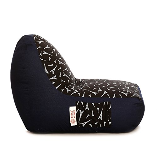 Image of Style Homez Urban Design Denim Canvas Abstract Printed Bean Bag XXL Size Filled with Beans Fillers