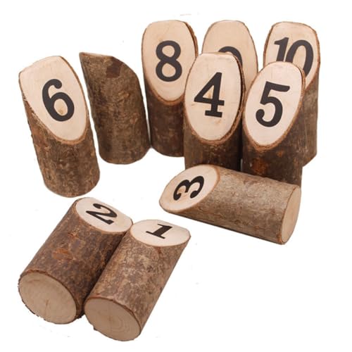 Mini souches en bois pour retenir vos numéros de table sans risque de chute