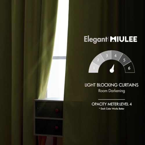 Image of MIULEE Velvet Curtains 52x96 inches 2 Panels Moss Green Blackout Curtains | Luxury, Bedroom Living Room, Thermal Insulated, Super Soft Window Drapes, Rod Pocket & Back Tab