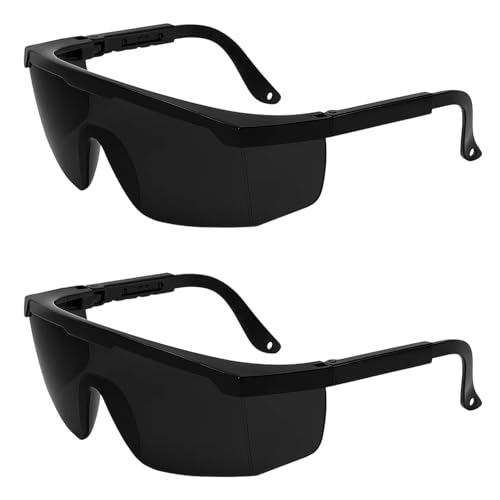 RQcMid Laserschutzbrille, 2er-Pack UV-Schutzbrille mit schwarzem Rahmen, Schutzbrille für Rotlichtlampe und Infrarot, Laserschutzglas für Brillenträger