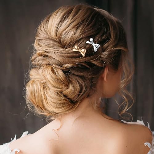 Pinzas para cabello moño 8 piezas dorado y plateado miniatura 5