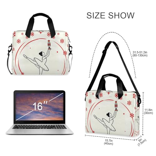 Funda para portátil de 15.6 pulgadas con asa y correa de hombro blanca miniatura 5
