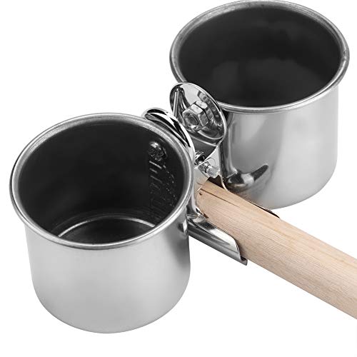 Vogelclipbekers, roestvrijstalen papegaaienbeker Vogelwaterbekers, voor spreeuwvalkparkieten voor papegaai voor vogels(m… - Afbeelding 6