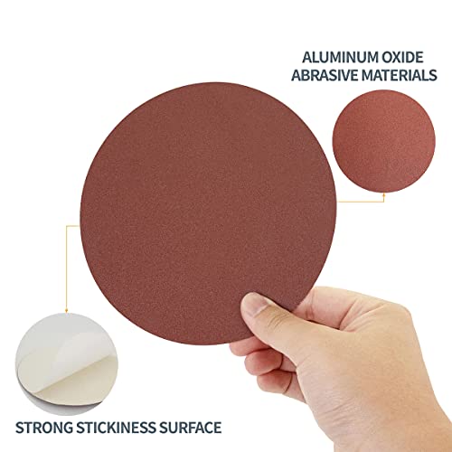 Image of POWERTEC 30PCS 6 Inch PSA Sanding Disc - 10 Each of 80, 100, 120 Grits - Assorted Self Adhesive Sandpaper for Drywall, Woodworking, Epoxy with Random Orbital Sanders, DA Sanders (110221)