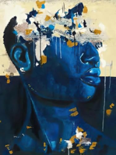 Impression sur toile portrait africain abstrait décoration murale