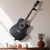 DAZZLIFE Acoustic Horizontal Guitar Hangers for Wall Wooden Wall Mount (Black)