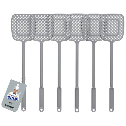 MR.SIGA Langlebige Fliegenklatsche, mückenklatsche mit langem Griff, 6...