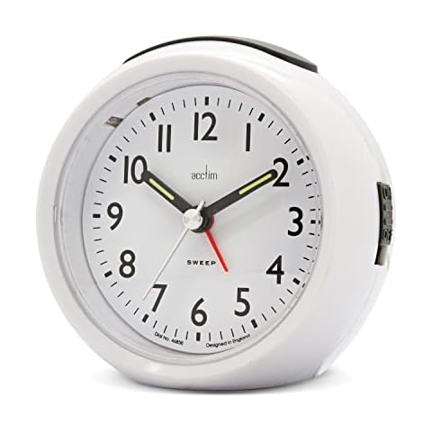 Acctim Grace Non-Ticking Alarm Clock White Cover