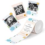 NIIMBOT Etiquetas de papel fotográfico para impresora de etiquetas B21Pro, vídeo dulce, 54 x 74 mm, 110 etiquetas/rollo
