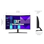 Samsung 32-inch S3 (S39GD) FHD 100Hz Curved Monitor, Game Mode, Eye Saver Mode, Multiple Connectivity with HDMI Port, Built-in Speakers, LS32D396GANXZA, 2025 - Image 3