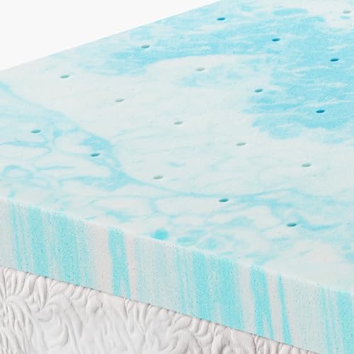 Image of OLIXIS 3 Inch Full Cooling Gel Infused Memory Foam Mattress Topper, Bed Pad | CertiPUR-US Certified, Soft Ventilated Pressure Relieving Bed Pad in a Box, Plush Overlay for Dorm, RV, Camper & Sleeper Sofa