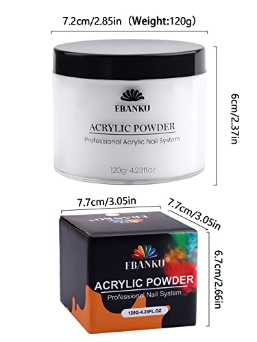 120g/4.23oz White Acrylic Powder - Image 2