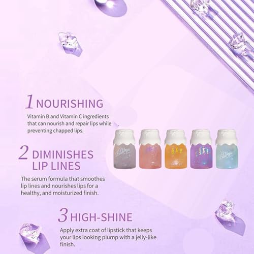 Hydrating Shimmer Lip Gloss Set,Lipgloss Set,5 Colors Shimmer Lip Gloss Set,Hydrating Lip Glow Oil,Cute Lip Oil,Korean Lip Gloss,Tinted Lip Oil Light Lip Gloss Set,Lip Glow Oil,Non Sticky Lip Care - Image 6