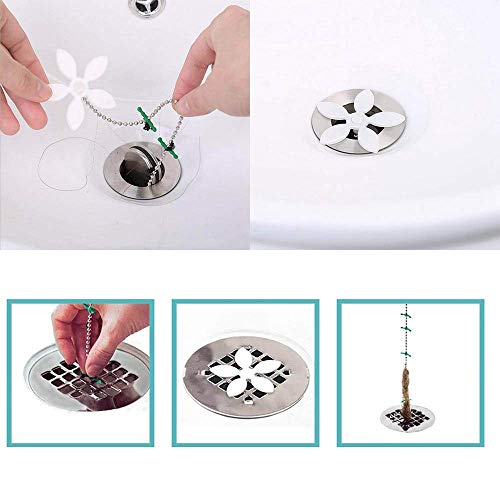 Flower Shape Shower Drain Sink Remover Hair Snare Hair Filter Chain Hook-Catcher Strainer For Bathroom, Kitchen, Drain Strainers 10-Pack #TOP3