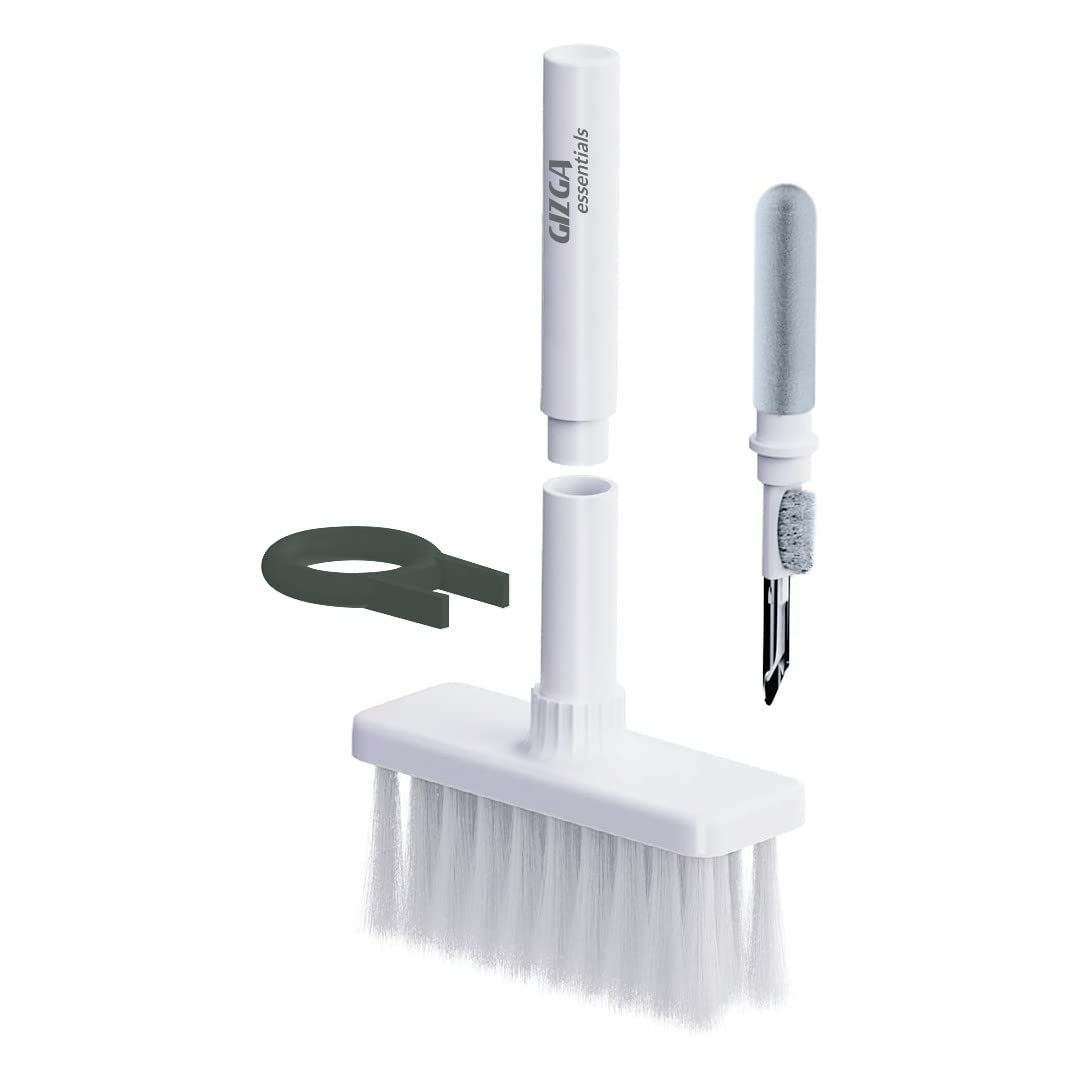 AirCase Gizga Essentials Earphone Earpod Cleaning Pen for Airpod,Earbuds,Headphones,Wireless Earphones,5-in-1 Multifunctional Cleaning Kit,Metal Pen&Sponge,Cleans Keyboards Laptops Mobiles,White