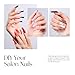 Tipex Instant Apex Nail Tips, Long Coffin Thicker Acrylic Nails,Strong Clear Pre-etched Press-on Nails,Matte Underside False Nails 128 Pcs 16 Sizes with 15g Tipex Nail Glue