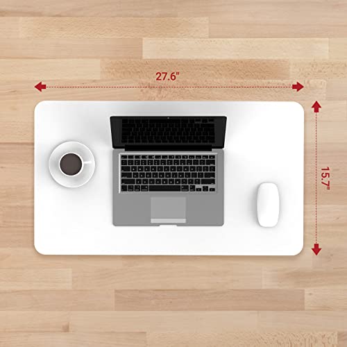 Sanodesk Medical Adjustable Overbed Bedside Table With Hidden Casters, Pneumatic Mobile Laptop Computer Standing Desk Cart With Tray, Hospital And Home Use(27.6" W X 15.7" D, White) #TOP2