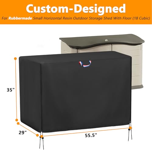 Guisong Outdoor Storage Shed Cover for Rubber Maid, Waterproof Rubber Made Outdoor Storage Deck Box Cover 4.5Ft,Heavy Duty Patio Cabinet Covers for Lawn Furniture?55.5