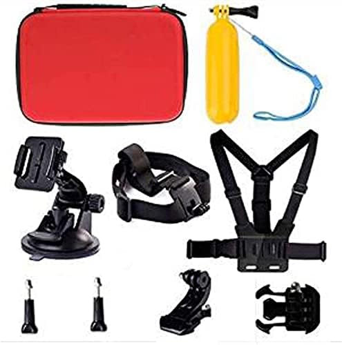 Navitech 8 in 1 Action Camera Accessory Combo Kit with Red Case - Compatible with Dragon Touch Vision 3 4K Action Camera image 5