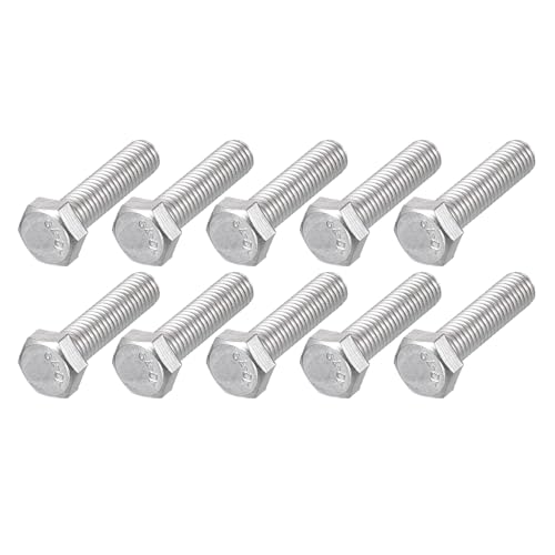 Image of METALLIXITY Hex Bolts (M5-0.8x20mm) 20Pcs, 304 Stainless Steel Coarse Fully Threaded Hex Head Screw Bolt Machine Screws - for Furniture Repair, Silver
