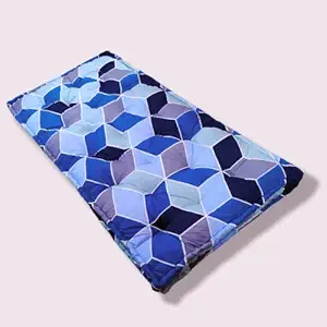 Deevine Craft Soft Thick 5-Inch Cotton Box Mattress | Gadda Medium Firm Soft Cotton Blue Design Mattress | Cotton Box Rectangle Type Single Bed Mattress (4X6 ft or 72X48X5 Inches) Shades of Blue
