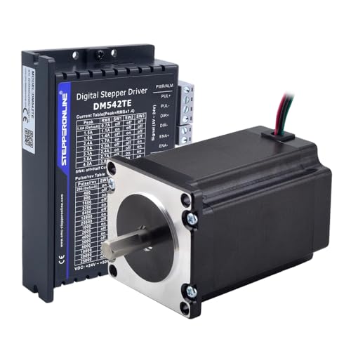 STEPPERONLINE 1 Axis Stepper CNC Kit 2.4Nm(339.87oz.in) Nema 23 4A Stepper Motor & Driver 1.0-4.2A 24-50VDC DM542TE