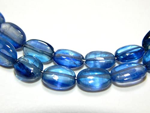Cyanite gemme naturelle en fils de perles ovales pour joaillerie artisanale