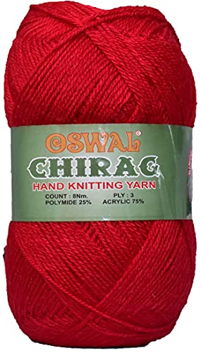 Image of M.G ENTERPRISE Big Ball Red (200 gm) Wool Ball Hand Knitting Wool /Art Craft Soft Fingering Crochet Hook Yarn, Needle Knitting Yarn Thread dye Z