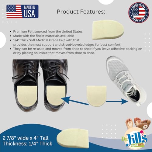 Image of Dr. Jill's Foot Pads, Latex Free, YJ64-6063, Heel Pad Skived 1 /4 inch Felt (8 Pack)