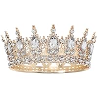 DOITOOL Königinnenkrone Für Frauen Strass-Hochzeitskronen Vintage-Kristall-Prinzessinnen-Tiara Für Single-Abende Abschlussfeiern Geburtstage Kostümpartys Haarschmuck