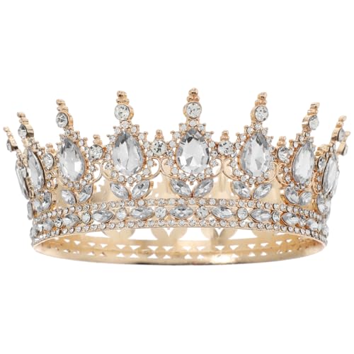 DOITOOL Königinnenkrone Für Frauen Strass-Hochzeitskronen Vintage-Kristall-Prinzessinnen-Tiara Für Single-Abende Abschlussfeiern Geburtstage Kostümpartys Haarschmuck