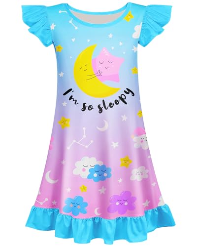 Image of Sylfairy Girls Nightgowns, Unicorn Nightgown Princess Pajama Dresses for Girls Sleepwear Nightie