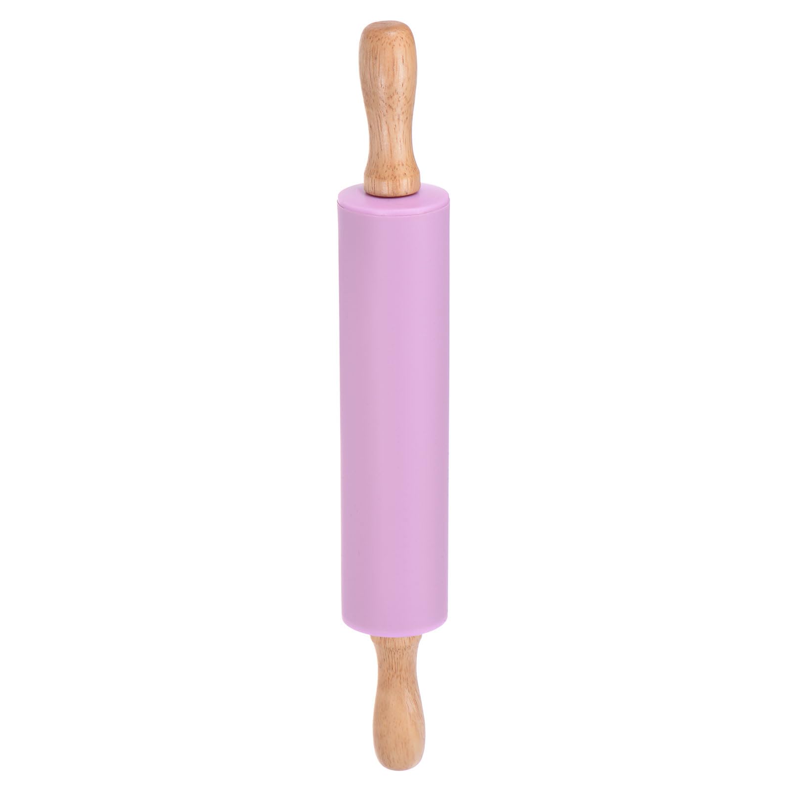HARFINGTON Rodillos de silicona para hornear de 12.2 pulgadas, superficie de silicona antiadherente, mango de madera, rodillo pequeño, para masa de juegos, para fondant, cocina, masa, pizza, color