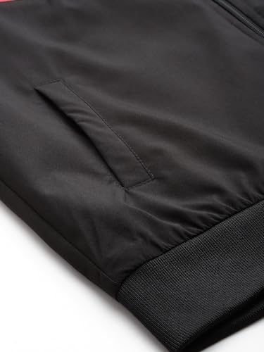 Image of ADBUCKS Men's Color Blocks Windcheater Standard Length Winter Jacket With Fur Inside For Outdoor
