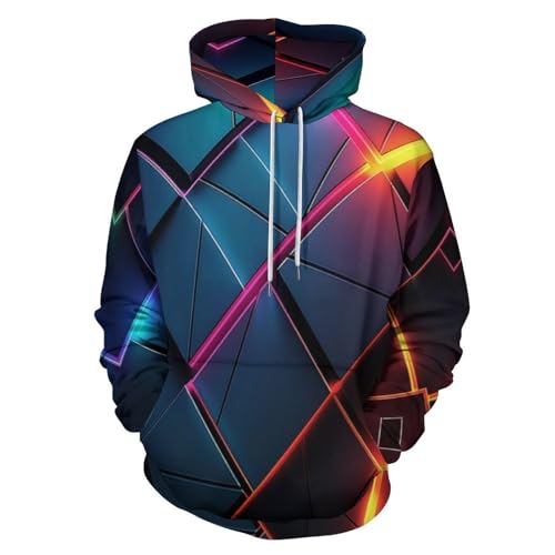 Sweatshirt homme abstrait moderne à motifs géométriques et coupe créative funny
