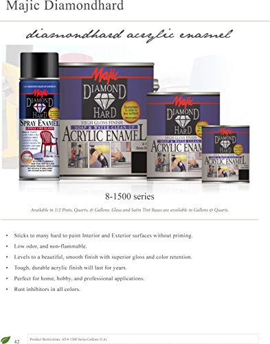 Majic Paints Diamond Hard Acrylic Enamel Satin Paint, Aerosol, 11-Ounce, Satin Black #TOP3