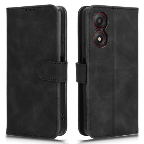 Cover Compatibile con ZTE Blade A34 schermo display 6.6 Custodia STAND flip LIBRO gel silicone PORTAFOGLIO magnetica protezione case matte eco pelle porta carte vano card nero