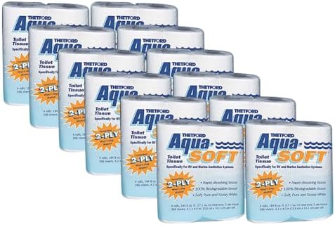 Thetford 03300 Aqua-Soft Toilet Tissue 2-Ply / 4-Pack Quantity 12 image 2