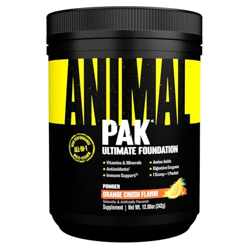ANIMAL Pak Powder Orange – Multivitamin Pulver für Sport & Fitness, mit Vitamin B Komplex, Zink, Mineralstoffen & Aminosäuren – Supplement für Energie, Immunsystem & Muskelaufbau, 411 g