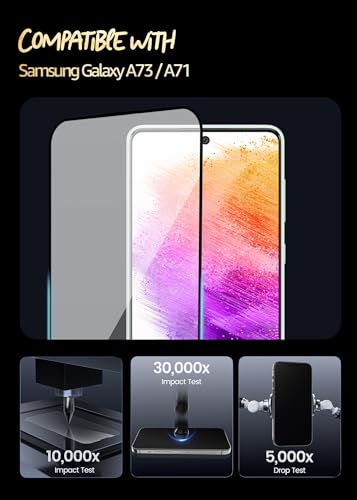 Image of Lensarmor Compatible with Samsung Galaxy A73 / A71 (6.7 Inch) Screen Protector (1 Pack) - Premium 9H Tempered Glass, Military-Grade Protection, HD Clear Display & Case-Friendly Fit
