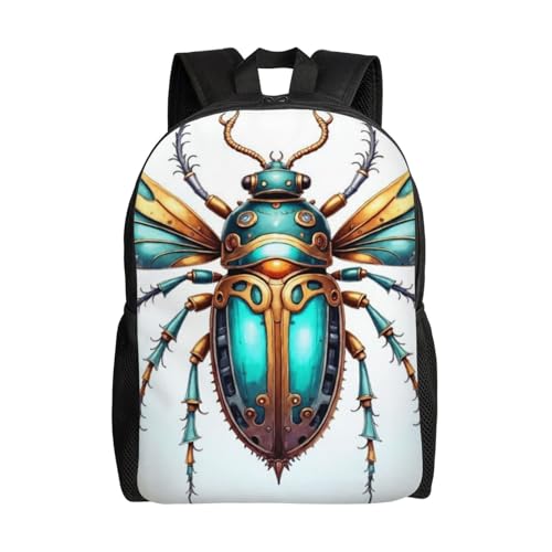 16in Lightweight Travel Backpack Insect Steampunk Design Casual Daypack for Outdoor Enthusiasts, Business Men & Women, Travel Ready Design