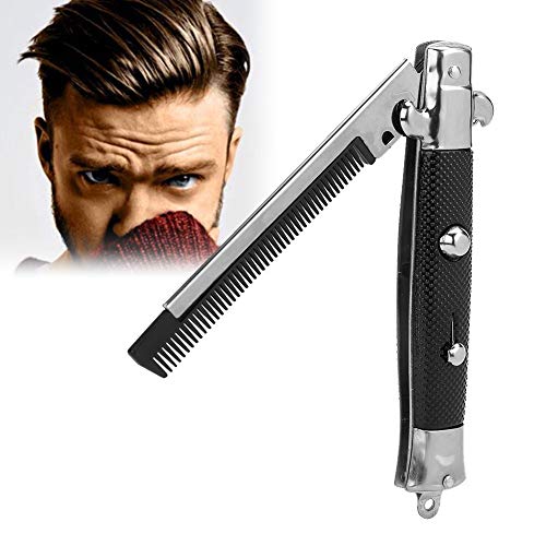 Hair Combs Switchblade,Oil Hair Comb Retro Oil Head Comb Spring Pocket Oil Hair Comb Folding Automatic Push Button Brush For Flick Comb Stilleto Flick Comb Flick Knife for Men