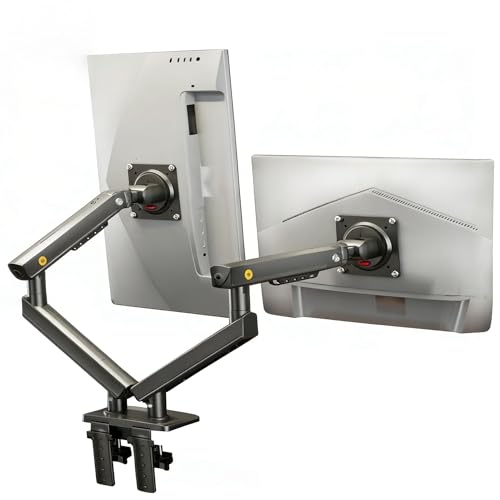 Image of NB Ergonomic 17-32 inch Monitor Desk Arm 360 Degree Movement Heavy Duty 2-12 kgs Load Capacity (Black, Dual Arm)